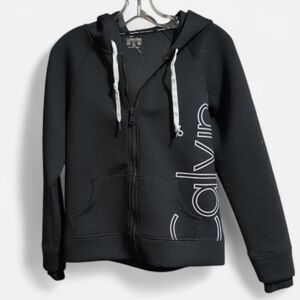 Calvin Klein Full Zip Hoodie Black Women’s Logo Sweatshirt Jacket